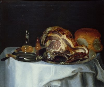 Still Life with Meat and Bread by George Smith